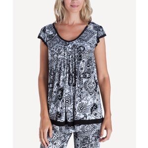 Ellen Tracy Paisley Top Cropped Pants PJ Set